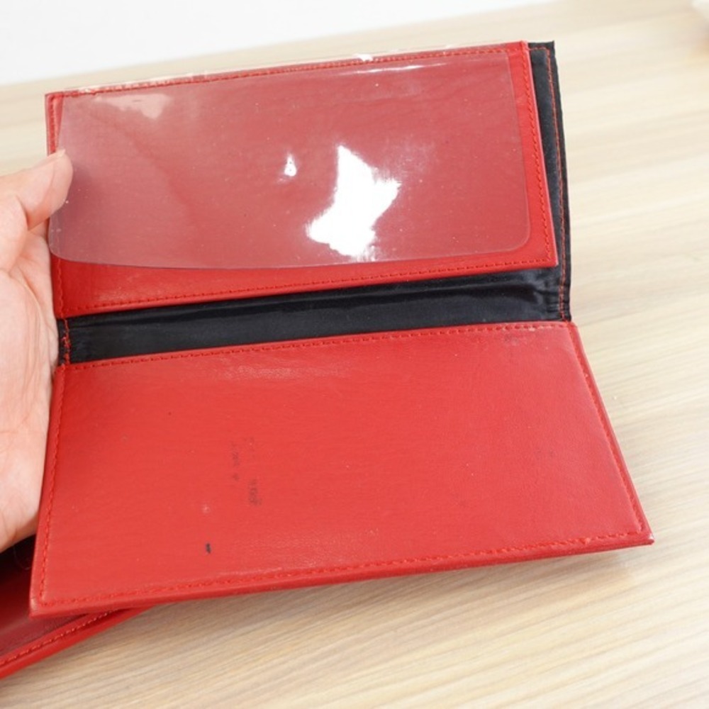 Vintage Coach Wallet Womens Red Clutch Trifold Long Purse Card Check‎ USA FLAWED - Picture 16 of 16